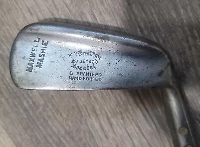 Antique Vintage Knutton Bradford Hickory Wood Shaft Flange Sole Golf Club Head • $29