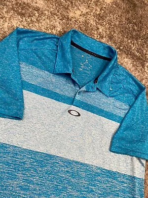 Oakley Polo Shirt Blue Mens L Cool Comfortable Moisture Wicking Performance • $13