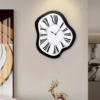 Distorted Clocks Decorative Gift Interior Wall Clock Office Shop Melting Clock • £17.54