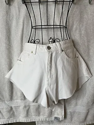 Zara Womens White Hi-rise Denim Jean Shorts Size 4 Us • $13