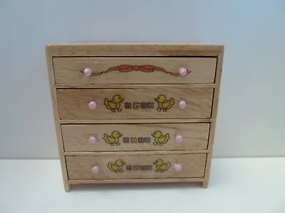 Chest Of Drawers ABC Nursery Furniture Dolls House Miniature 1:12th Scale • £10.29