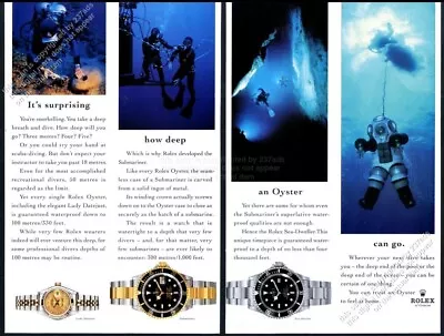 1997 Rolex Sea Dweller Submariner Lady Datejust Watch Diver Photo Vtg Print Ad • $20.24