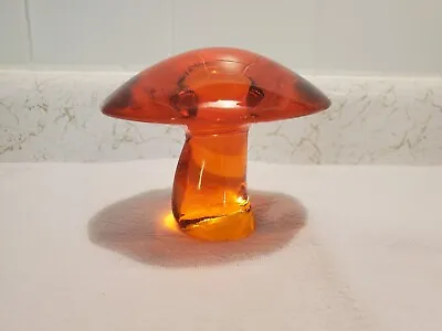 Vintage Viking Glass Medium Mushroom Persimmon Orange • $145