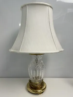 Vintage Waterford Crystal Solid Brass Table Lamp W/Shade • $29.99