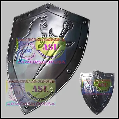 £33.26 • Buy Medieval Knight Shield Iron Steel Viking Spartan Warrior Role Play Costume Armor