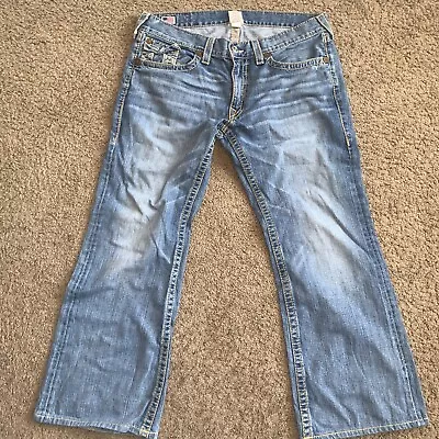 Mens True Religion Billy Super T Jeans Vintage Size 40 Blue Big • $50