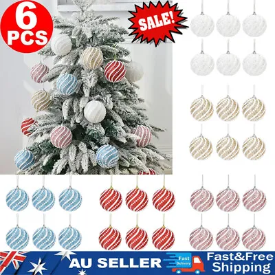 6X 8cm Christmas Tree Xmas Balls Decoration Pearl Baubles Party Hanging Ornament • $18.04