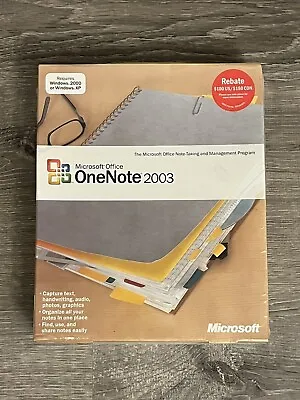 Microsoft Office OneNote 2003 For Windows 2000 & XP New Factory Sealed  • $49.99