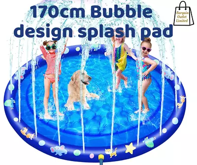 £10.99 • Buy 170cm Bubble Design Splash Mat Pad Fun Toys Swimming Pool Kids Garden Summer Big