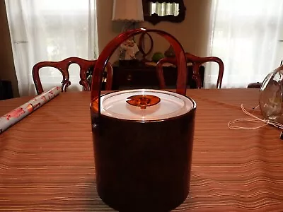 $20 • Buy Vintage Georges Briard Ice Bucket Tortoise Shell 7x7 1/2” Mid Century Modern 3QT