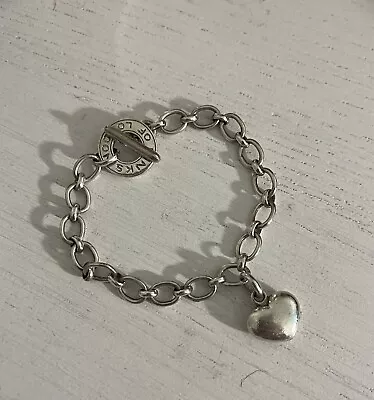 Links Of London Sterling Silver Vintage Charm Bracelet Heart Classic • $32