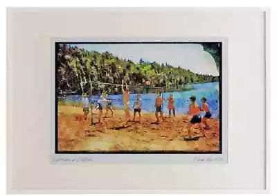 Canada NP 344013 Beach Volleyball La Mauricie Quebec A3 Picture Frame Watercolo • $74.50