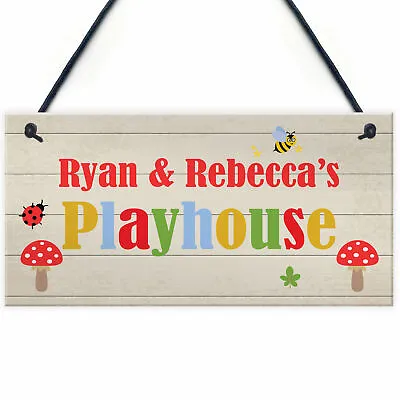 Playhouse Sign Personalised Garden Den Playroom Door Sign ANY Words Gift • £4.99