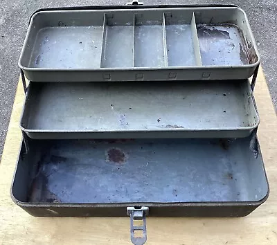 Vintage Tackle Chest Metal Box Works Good • $18.99