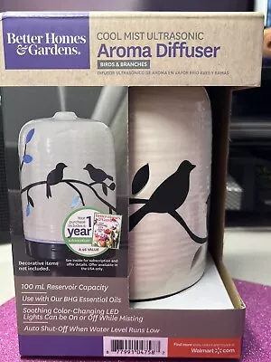 Better Homes & Gardens Cool Mist Ultrasonic Aroma Diffuser Birds & Branches-NIB • $21.99