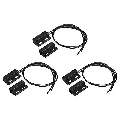 Wired Door Contact Sensor NC Surface Mount Magnetic Reed Switch Black 3 Pcs • $8.41