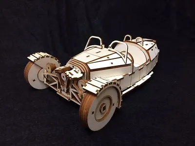 £24.99 • Buy Laser Cut Wooden Morgan 3 Wheel Car /  3D Model/Puzzle Kit