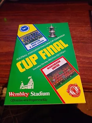 BRIGHTON V MAN UTD PROGRAMME FA CUP FINAL 1983 Wembley Stadium New Mint  • £3.99