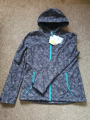 Mountain Warehouse Exodus Print Women's Softshell Coat Jacket Size 12 Charcoal • £17.95