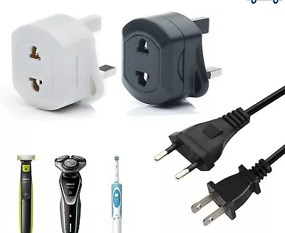 £40.90 • Buy Two Pin Shaver Adaptor Plug UK Three Pin Socket Plug 1 Amp Fuse Bathroom Shaving
