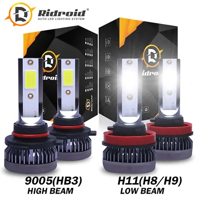 4x 9005+H11 LED Headlight Combo High Low Beam Bulbs Kit Super White Bright Lamps • $14.99