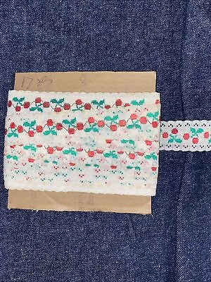 Vintage 1960’s Holiday Theme Lace Trim Border Ribbon Mistletoe Christmas 17 Yds • $9