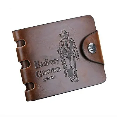 Designer Mens Leather Wallet RFID SAFE Cowboy 501 Card Blocking ID Protection • £6.99