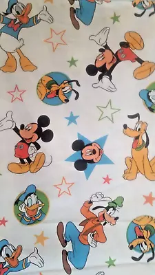 Disney FABRIC Curtain Panel Mickey Mouse Donald Duck Goofy 44x59 - Repurpose   • $14.99