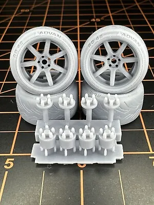 1/24 18 Inch Work Emotion T7R Rims With Advan Tires Works For Tamira & Aoshima • $25.65