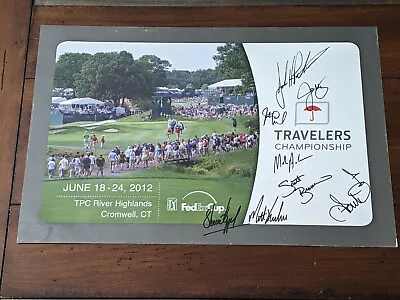 Hand Signed 2012 Travelers Championship Golf Poster 8 Autographs Kuchar Poulter • $69.95