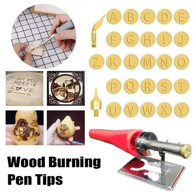 $14.83 • Buy Wood Burning Pen Tips Kit Soldering Iron Head Set 26 Letters Pyrography Marking