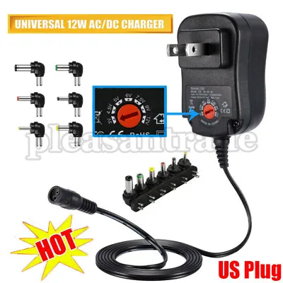 $10.36 • Buy Multi-Voltage Switch Charger 3V-12V Power Supply Adjustable Cord Plug Adapter