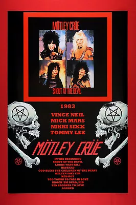 Motley Crue Shout At The Devil Vince Neil Tommy Lee Promotion Poster 24X36  MCSD • $23.95