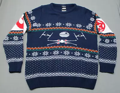 $13.64 • Buy Star Wars Knit Sweater Adult XL Death Star X-Wing Tie Fighter Sweatshirt