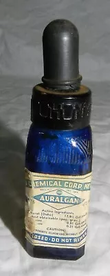 Vintage Cobalt Blue Dropper Bottle - The Doho Chemical Corp. - Auralgan • $19.89