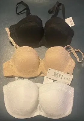 M&S Marks And Spencer Multiway Strapless Underwired Moulded Bra Size 30-42 A-E • £9.99
