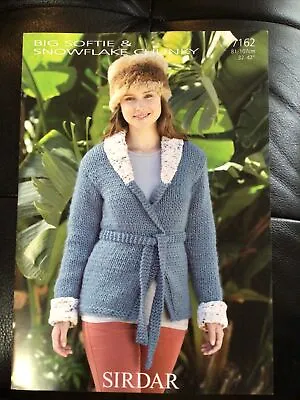 £2.60 • Buy Sirdar Big Softie Ladies Tie Front Jacket Knitting Pattern 7162 Sizes 32-42”