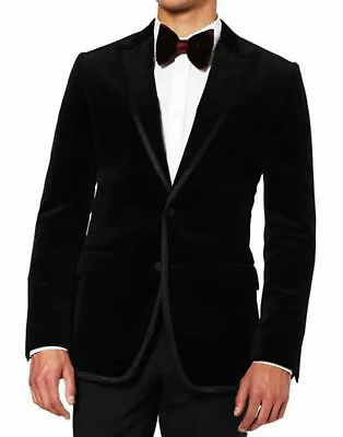 Men Black Smoking Jacket Designer Elegant Luxury Stylish Party Wear Coats • $149.99