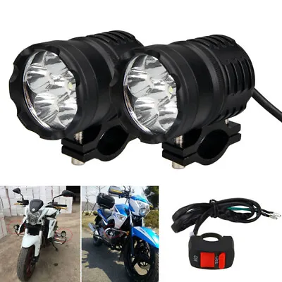 $31.25 • Buy 2X 72W LED Motorcycle Auxiliary Headlights Fog Lights Daytime Running Lights UK