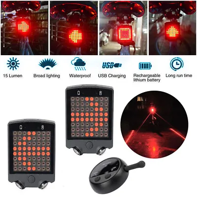 Remote Control Wireless Bike Bicycle Laser LED Tail Lamp Turn Signal Light NEW • $16.98