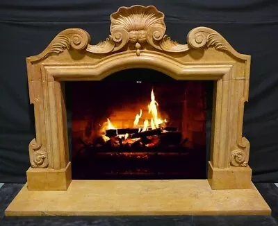 Marble Fireplace Mantle 17th Century Italian Fireplace Stone Surround Mantel • $4450