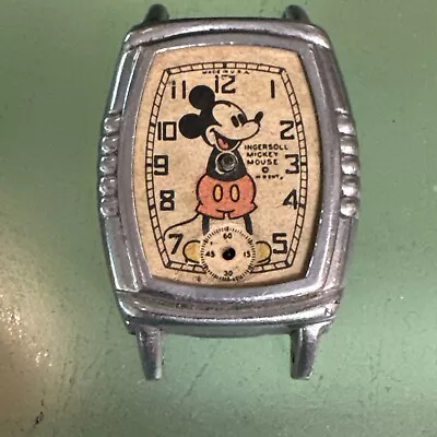 Antique 1937 Ingersoll Mickey Mouse Deluxe Watch For Repair Parts See Photos • $25