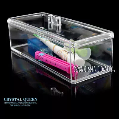 Clear Acrylic Cosmetic Organizer With Lid Makeup Case Jewelry Container Storage • $11