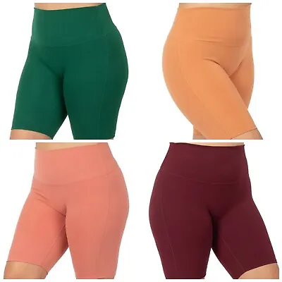 ZENANA Plus Size Bike Shorts Active Casual Stretch Knit High Waist Sold • $9.77