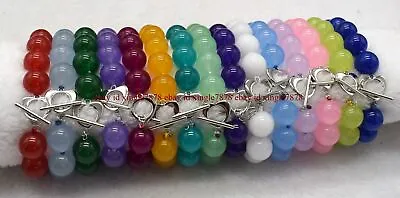 $6.99 • Buy Huge 14mm Natural Multicolor Round Gemstone Beads Bracelet 7.5  AAA+