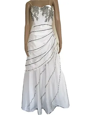 £40.99 • Buy Jora White Wedding Dress Ball Gown Uk Size 6 American 2xs Beaded
