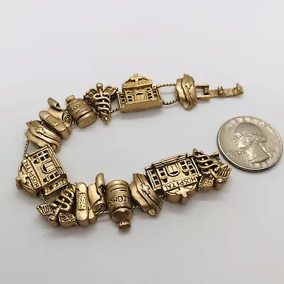 6.75” Vintage Slide Charm Medical Bracelet Hospital Tags Alcohol Nurse Hat • $25