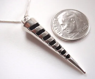 Cone 925 Sterling Silver Pendant Multi-Notched • $9.99