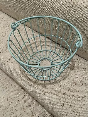 HEAVY WIRE EGG BASKET Smaller Basket Teal Cute! • $9.78