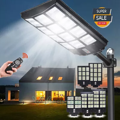 $143.99 • Buy 990000000000LM 1600W Commercial Solar Street Light Dusk Dawn Road Lamp With Pole